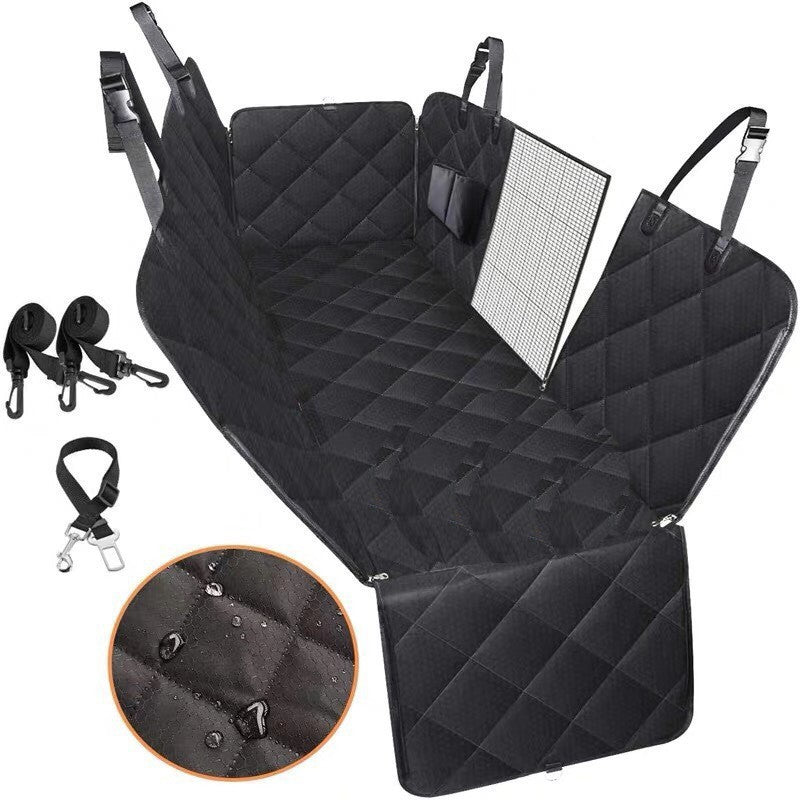 Wanderpaw waterproof dog car seat cover with mesh window, zipper and storage pocket